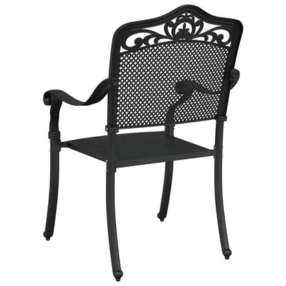 Sedia da Giardino 2 pcs Nero 55 x 56.5 x 91cm Alluminio