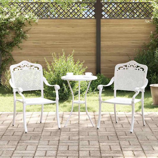 Sedia da Giardino 2 pcs Bianco 55 x 55 x 92,5cm Alluminio