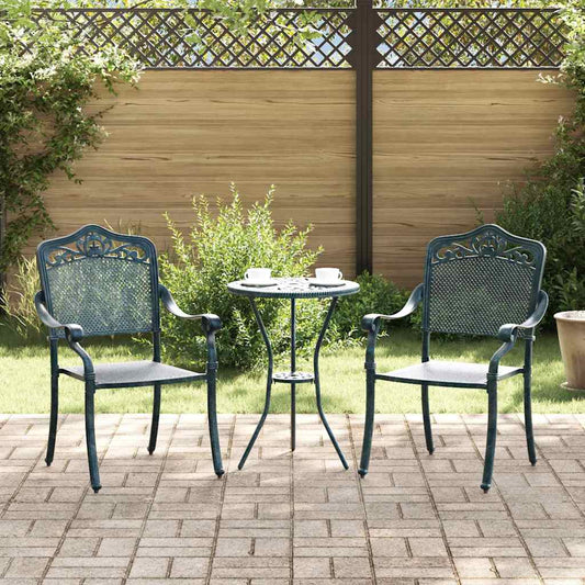 Sedia da Giardino 2 pcs Verde 64 x 62 x 93cm Alluminio