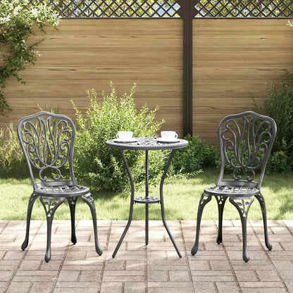 Set Bistro da Giardino 3 pcs Nero Alluminio