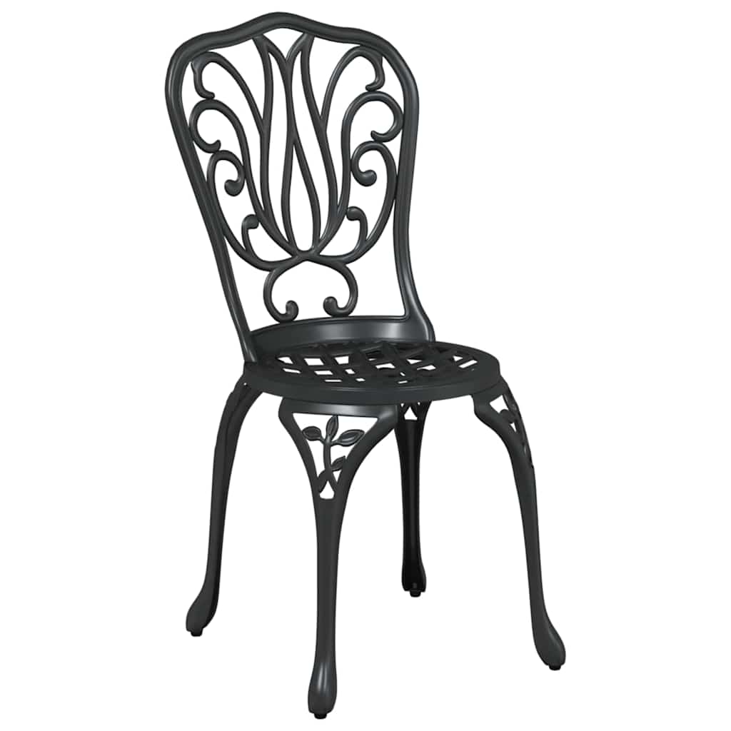 Set Bistro da Giardino 3 pcs Nero Alluminio