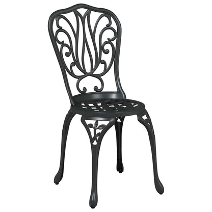 Set Bistro da Giardino 3 pcs Nero Alluminio
