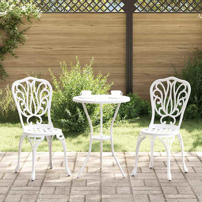 Set Bistro da Giardino 3 pcs Bianco Alluminio