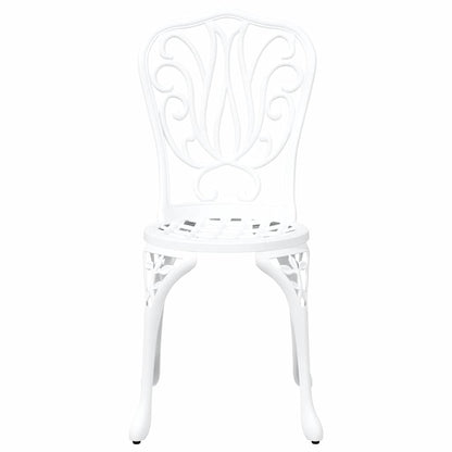 Set Bistro da Giardino 3 pcs Bianco Alluminio