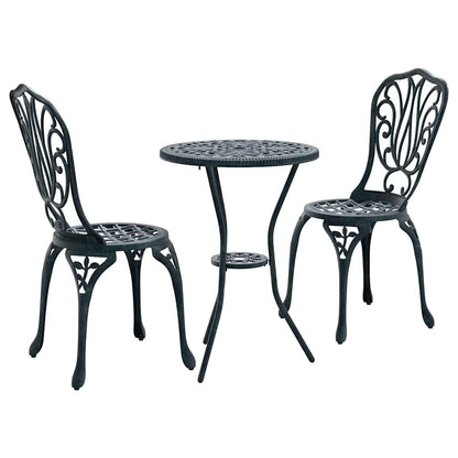Set Bistro da Giardino 3 pcs Verde Alluminio