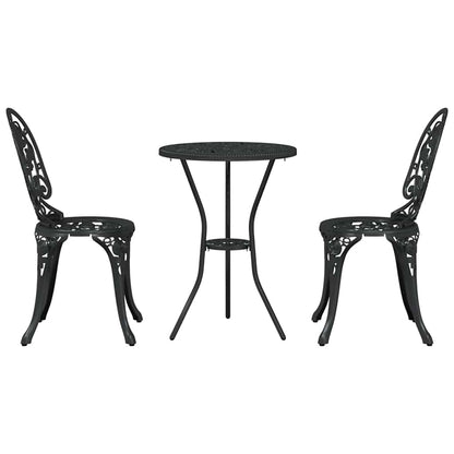 Set Bistro da Giardino 3 pcs Nero Alluminio