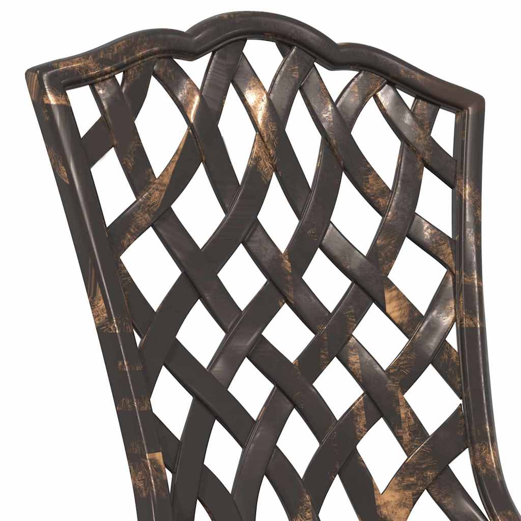 Set Bistro da Giardino 3 pcs Bronzo Alluminio