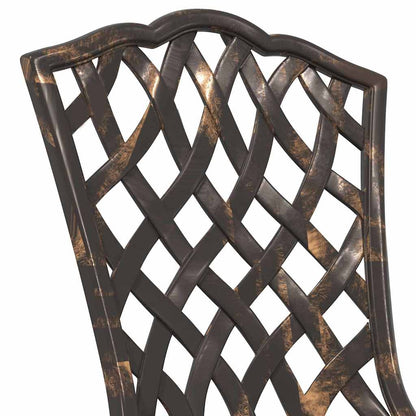 Set Bistro da Giardino 3 pcs Bronzo Alluminio