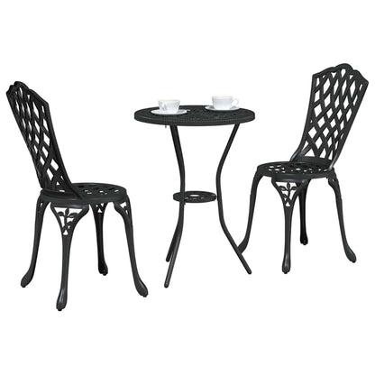 Set Bistro da Giardino 3 pcs Nero Alluminio