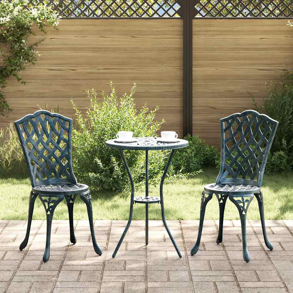 Set Bistro da Giardino 3 pcs Verde Alluminio