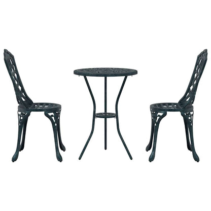 Set Bistro da Giardino 3 pcs Verde Alluminio