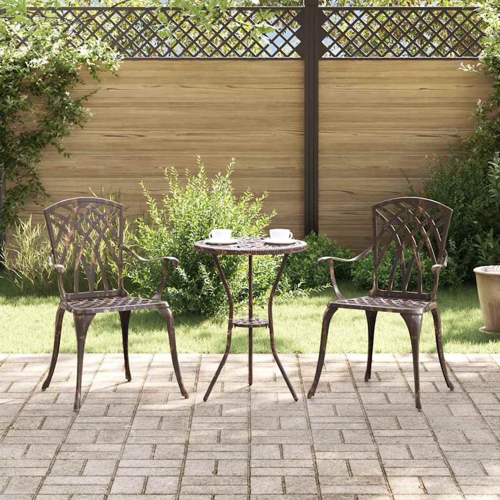 Sedia da Giardino 2 pcs Bronzo 53 x 51 x 88,5cm Alluminio