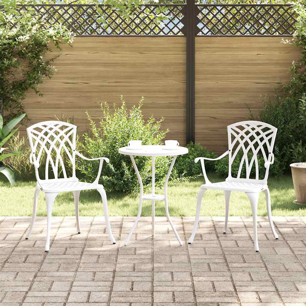 Sedia da Giardino 2 pcs Bianco 53 x 51 x 88,5cm Alluminio | homemem39
