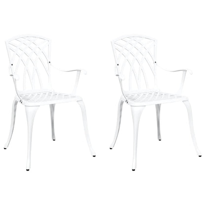 Sedia da Giardino 2 pcs Bianco 53 x 51 x 88,5cm Alluminio | homemem39