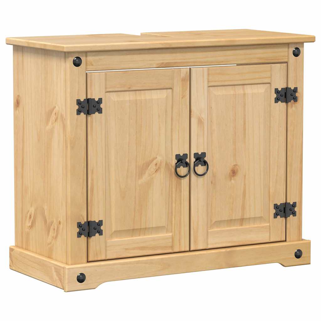Set Mobili da Bagno 3 pz Corona in Legno Massello di Pino | homemem39