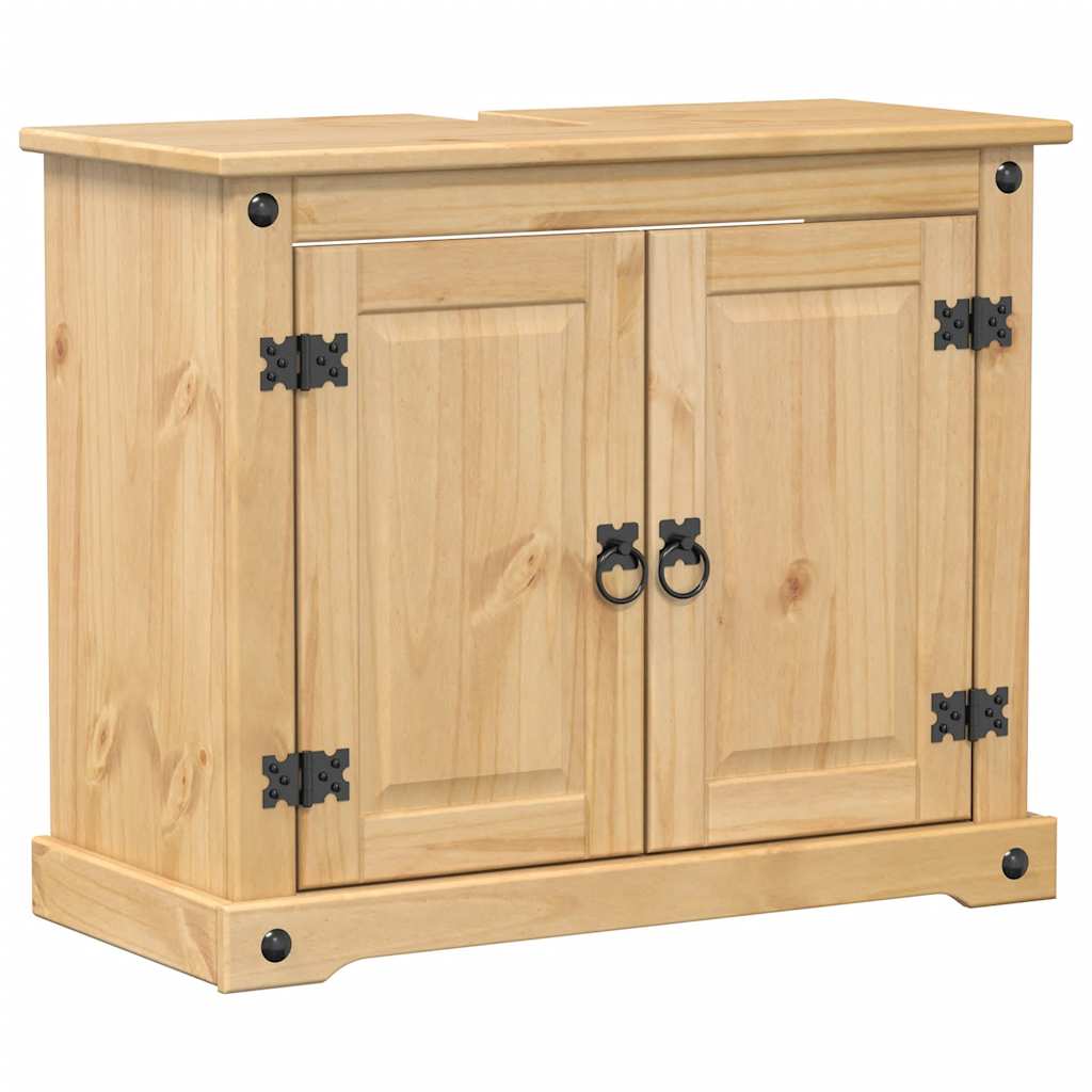 Set Mobili da Bagno 3 pz Corona in Legno Massello di Pino | homemem39