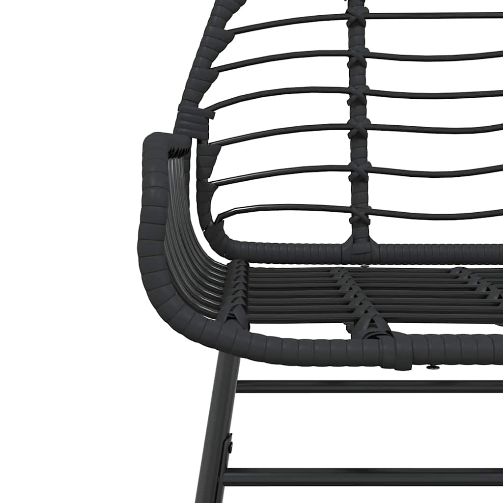 Set Mobili da Pranzo per Giardino 3 pz Nero Polyrattan Vetro