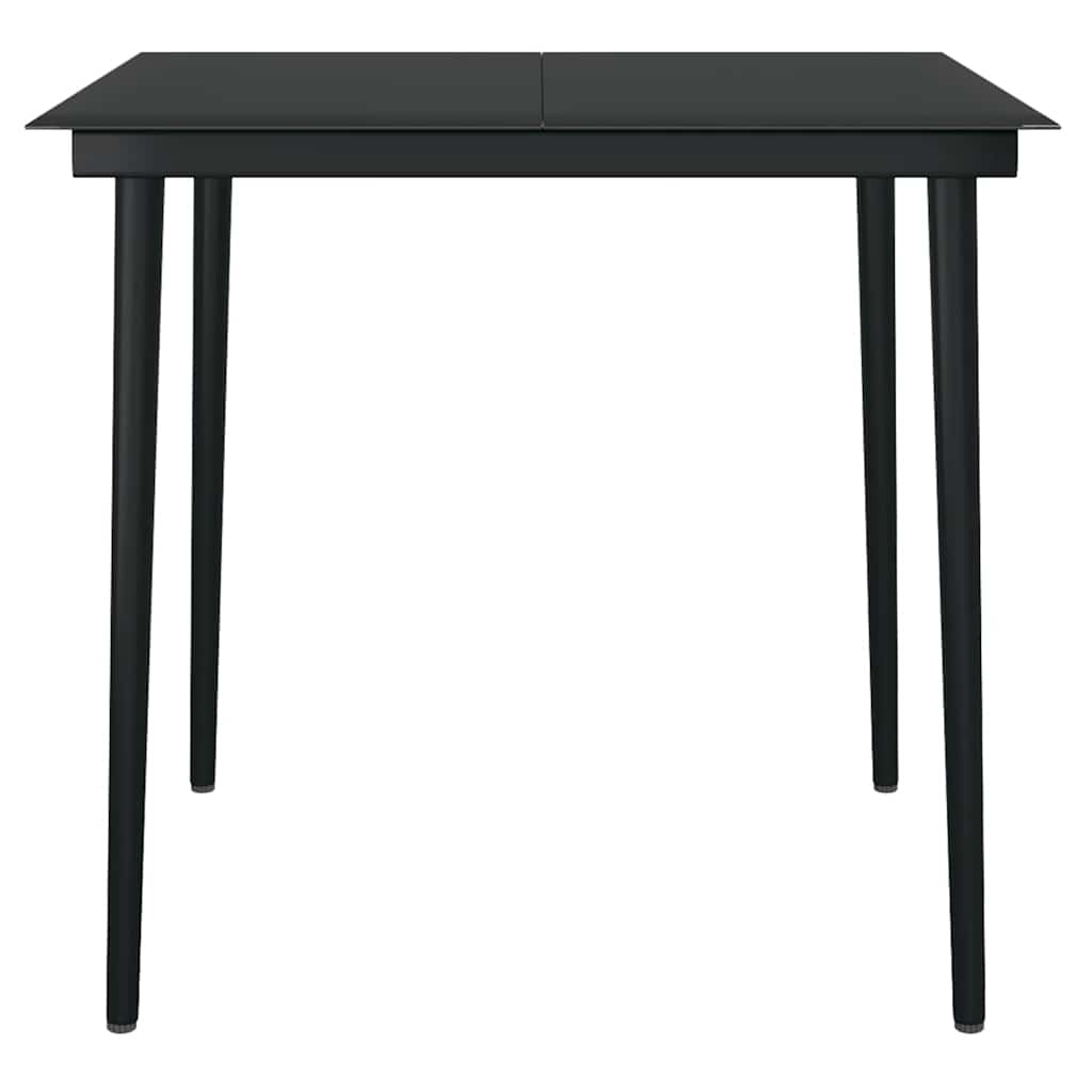 Set Mobili da Pranzo per Giardino 3 pz Nero Polyrattan Vetro