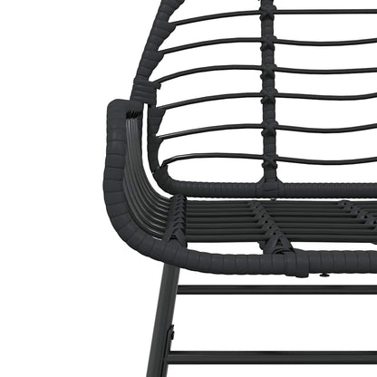 Set Mobili da Pranzo per Giardino 5 pz Nero Polyrattan Vetro