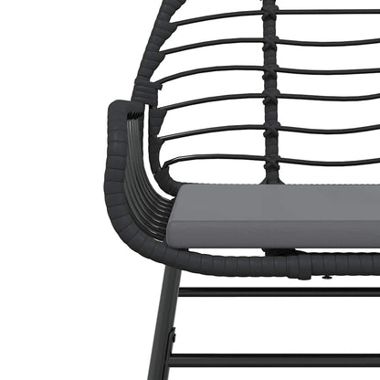 Set da Pranzo da Giardino 3 pz con Cuscini Polyrattan Vetro