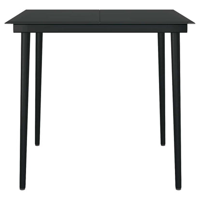 Set da Pranzo da Giardino 3 pz con Cuscini Polyrattan Vetro