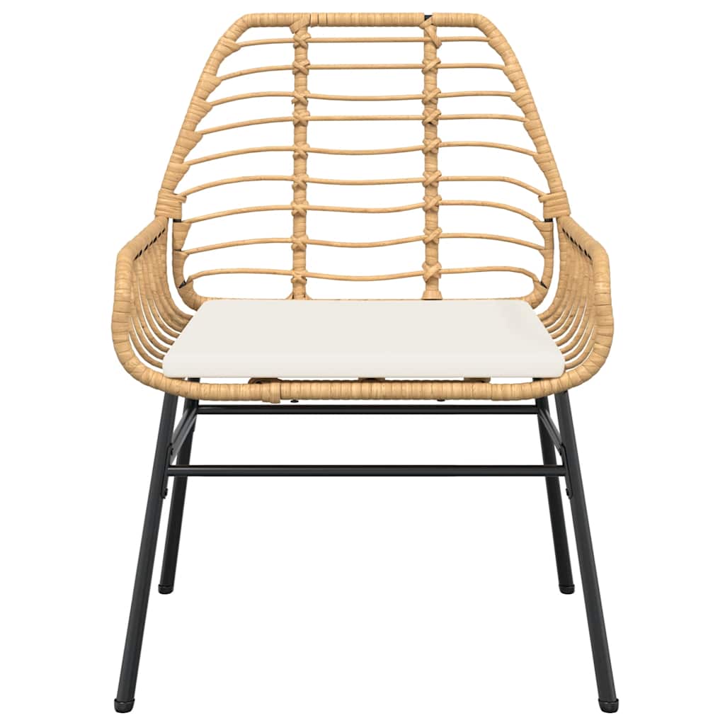 Set da Pranzo da Giardino 5pz con Cuscini Polyrattan Vetro