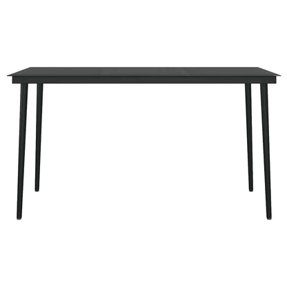 Set da Pranzo da Giardino 5pz con Cuscini Polyrattan Vetro