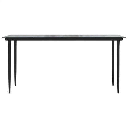 Set da Pranzo da Giardino 5pz con Cuscini Polyrattan Vetro
