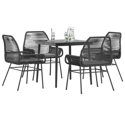Set da Pranzo da Giardino con Cuscini 5 pz Polyrattan Vetro | homemem39
