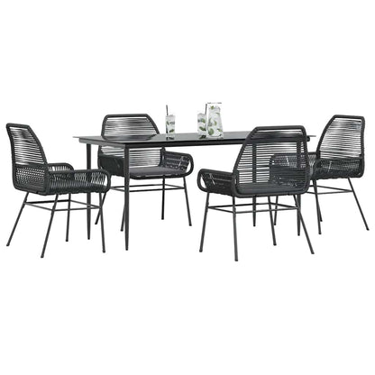 Set da Pranzo da Giardino con Cuscini 5 pz Polyrattan Vetro | homemem39