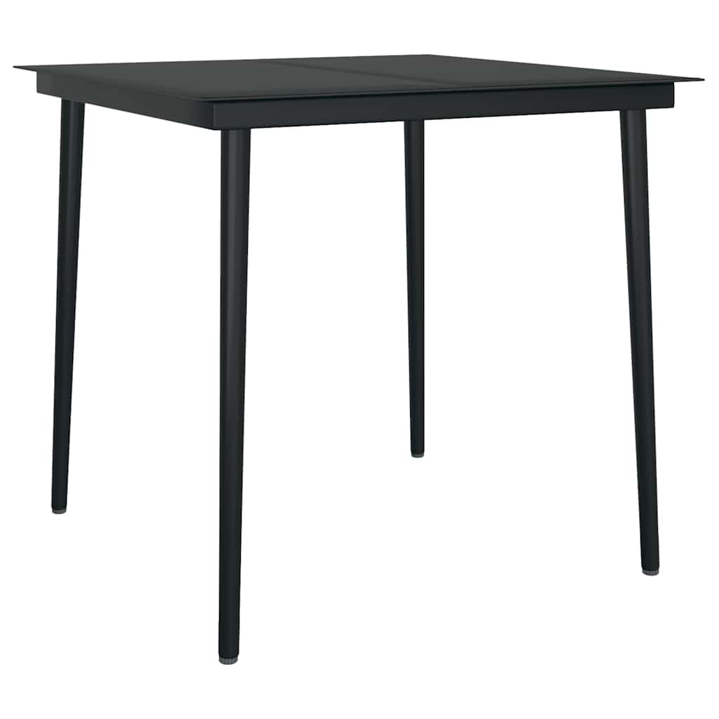 Set Mobili da Pranzo per Giardino 3 pz Nero Polyrattan Vetro | homemem39
