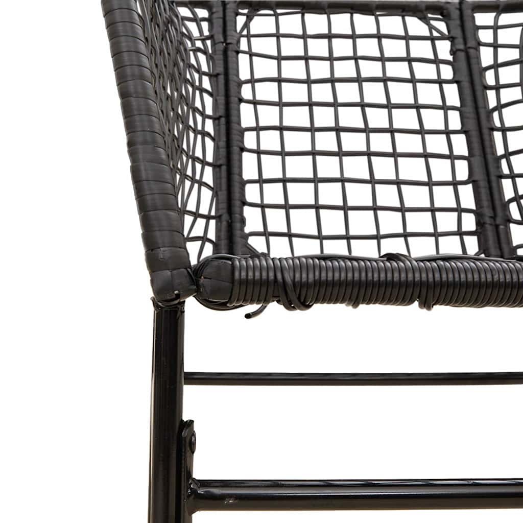 Set Mobili da Pranzo per Giardino 5 pz Nero Polyrattan Vetro | homemem39