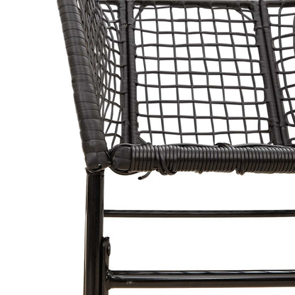 Set Mobili da Pranzo per Giardino 5 pz Nero Polyrattan Vetro
