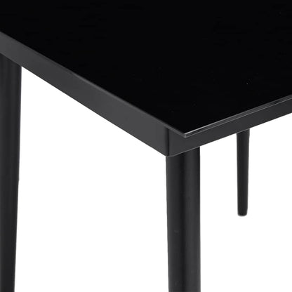 Set Mobili da Pranzo per Giardino 5 pz Nero Polyrattan Vetro