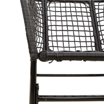 Set Pranzo da Giardino 7 pz Nero Polyrattan Vetro