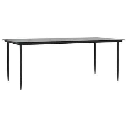 Set da Pranzo da Giardino 9 pz Polyrattan Vetro