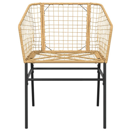 Set da Pranzo da Giardino 3 pz Marrone in Polyrattan Vetro | homemem39