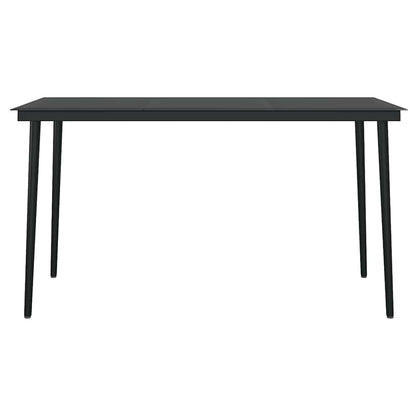 Set da Pranzo da Giardino 5pz Polyrattan Vetro