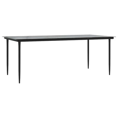 Set da Pranzo da Giardino 9 pz Polyrattan Vetro