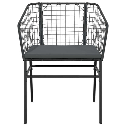 Set da Pranzo da Giardino con Cuscini 5 pz Polyrattan Vetro