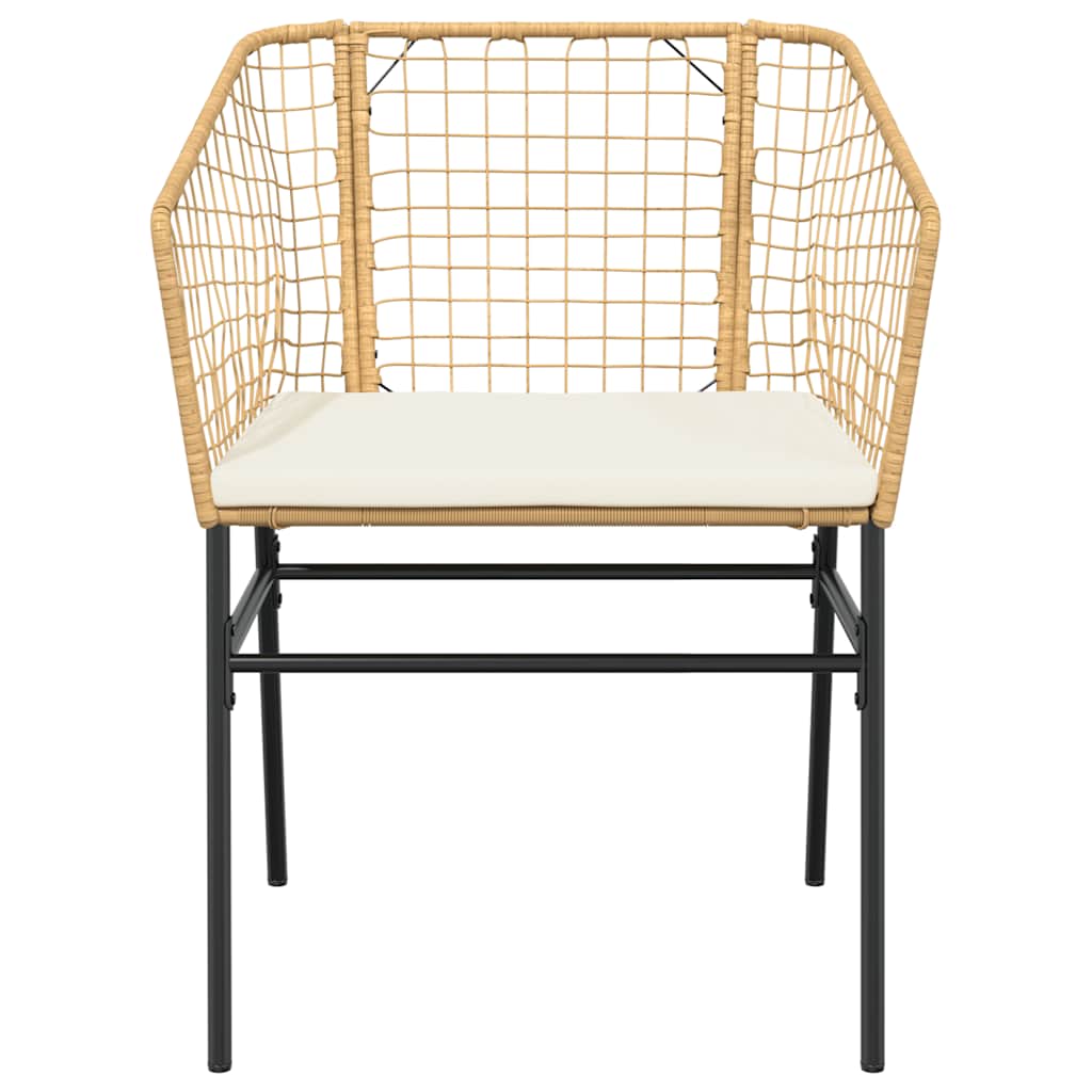 Set Pranzo da Giardino 7pz con Cuscini Marrone Polyrattan Vetro | homemem39