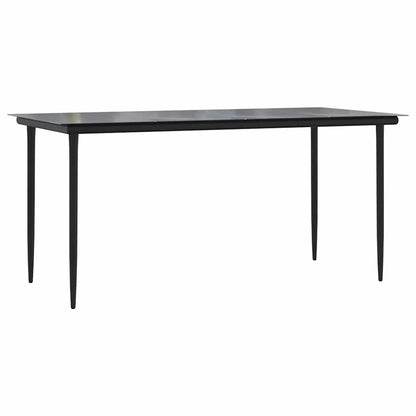 Set da Pranzo da Giardino con Cuscini 5 pz Polyrattan Vetro