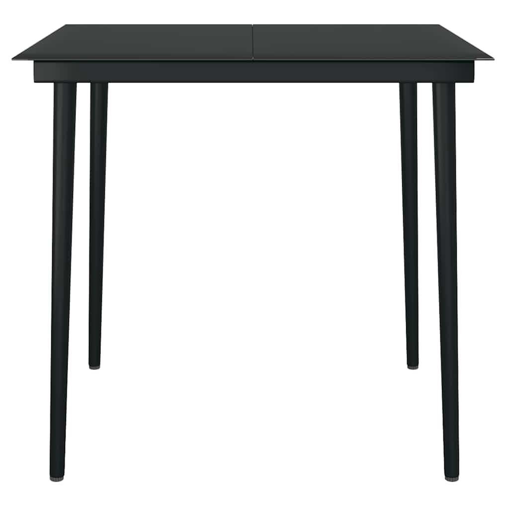 Set da Pranzo da Giardino 5pz con Cuscini Polyrattan Vetro