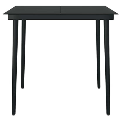 Set da Pranzo da Giardino 5pz con Cuscini Polyrattan Vetro
