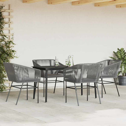 Set da Pranzo da Giardino 5 pz con Cuscini Polyrattan Vetro | homemem39