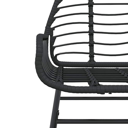 Set Mobili da Pranzo per Giardino 5 pz Nero Polyrattan Vetro