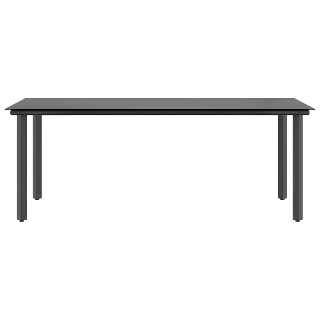 Set Pranzo da Giardino 7 pz Nero Polyrattan Vetro | homemem39