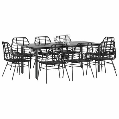 Set da Pranzo da Giardino 9 pz Polyrattan Vetro | homemem39
