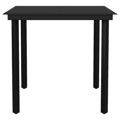 Set da Pranzo da Giardino 5pz Polyrattan Vetro