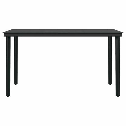 Set da Pranzo da Giardino 5pz Polyrattan Vetro